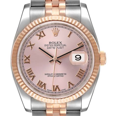 rolex datejust rose gold roman numerals|Rolex watch with roman numerals.